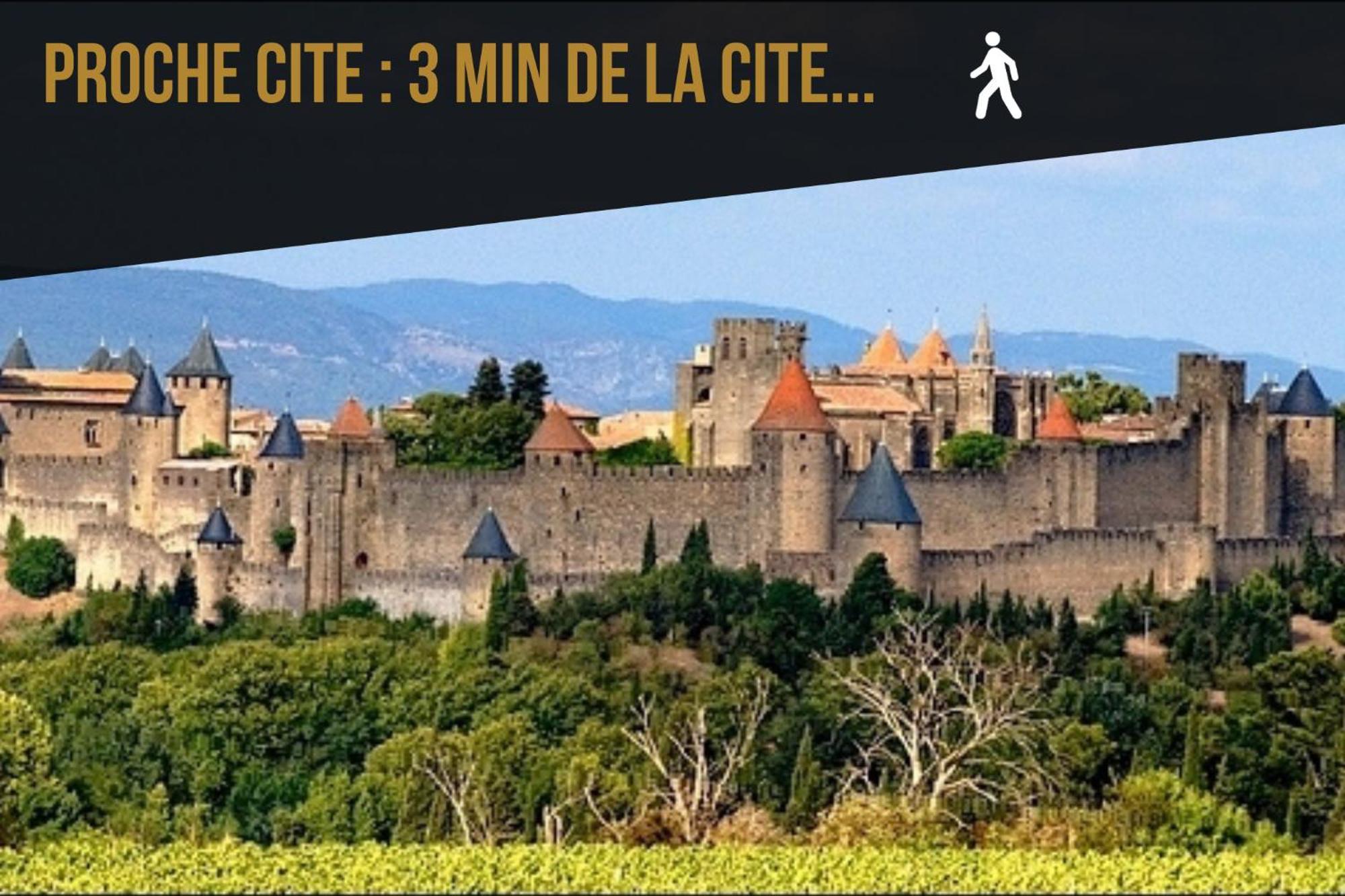 L'Or Vert, Castle View, Private Parking, Air Conditioner, Netflix, 160M From Medieval Town Carcassonne Eksteriør bilde